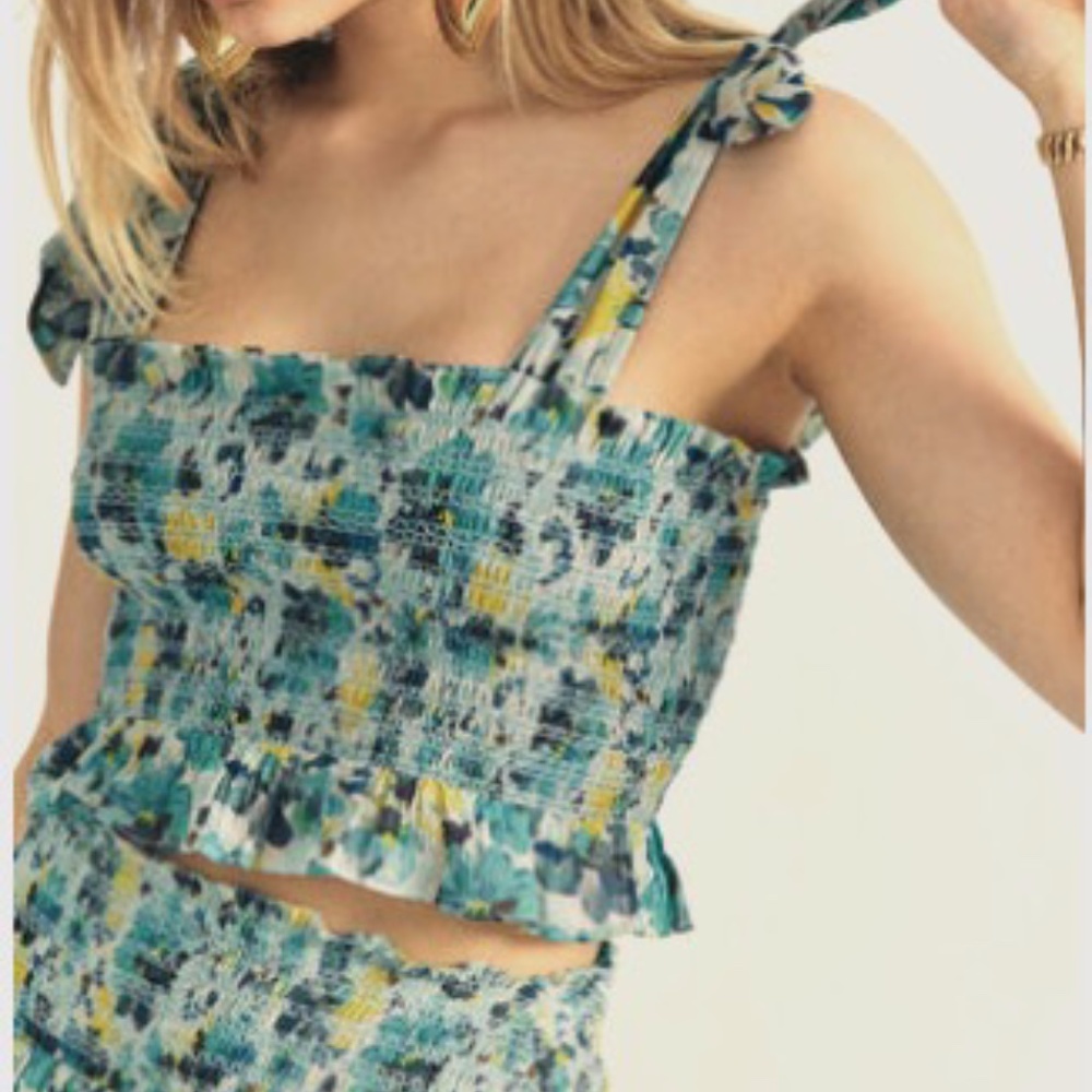 LoveShackFancy Norleen Cropped Top